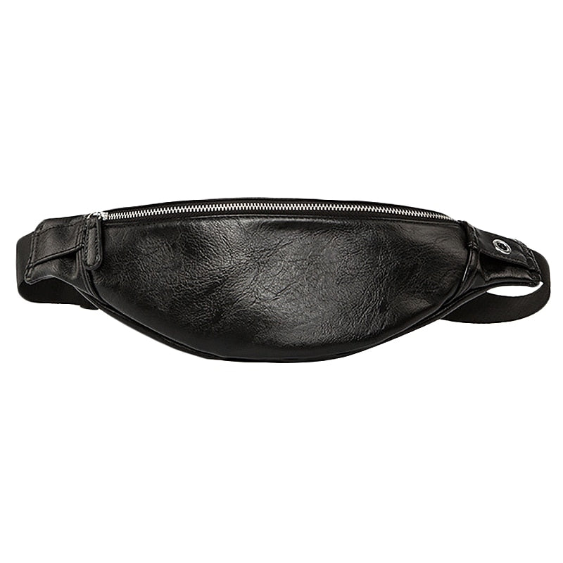 Luxury Leather Fanny Pack Men Waist Bag